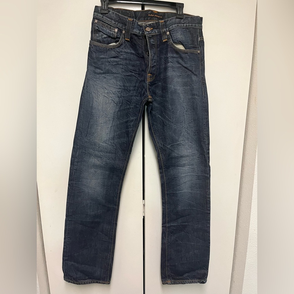 Men's Nudie Average Joe Organic Tough Indigo Jeans size W33 L34